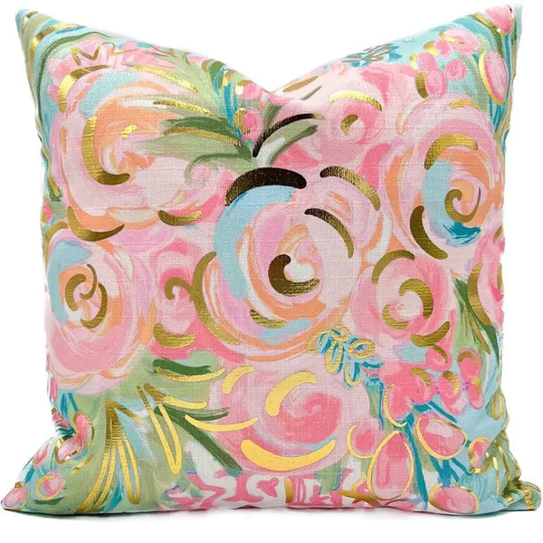 CORTNEI CHINOISERIE PILLOW - GOLD FOIL