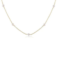 15" CHOKER SIMPLICITY CHAIN GOLD - CLASSIC 4MM PEARL