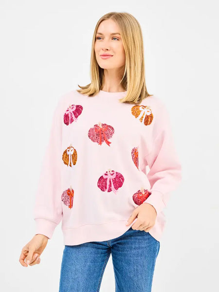 SARAH BOWS AND PUMPKINS SWEATSHIRT