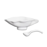 VIDA HAVANA SMALL OVAL BOWL W/ SPOON - WHITE