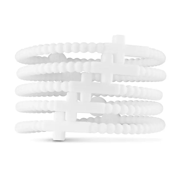 JESUS BRACELETS - 5PK WHITE LARGE
