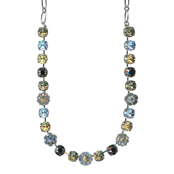 LARGE FLORET NECKLACE - MORNING MIST/RHODIUM