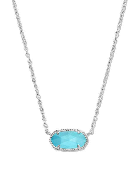 ELISA SHORT PENDANT NECKLACE - SILVER TURQUOISE MAGNESITE