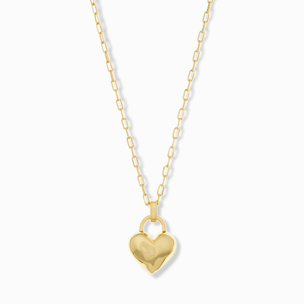 LINK CHAIN HEART PENDANT NECKLACE