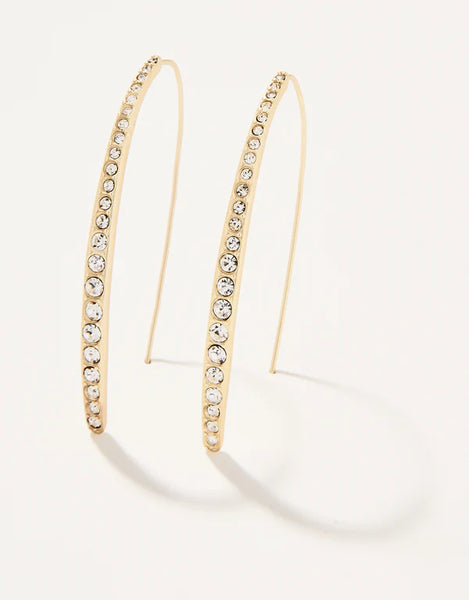 SPARKLE ARC HOOP EARRINGS - LARGE/CRYSTAL