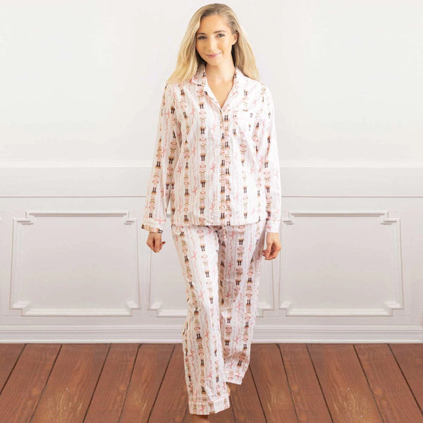 NUTCRACKER RIBBONS FLANNEL PJ SET