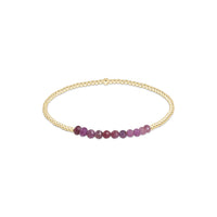 GOLD BLISS 2MM BEAD BRACELET - RUBY