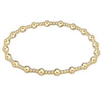 EXTENDS - CLASSIC SINCERITY PATTERN 5MM BEAD BRACELET - GOLD