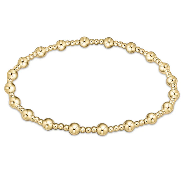 EXTENDS - CLASSIC SINCERITY PATTERN 5MM BEAD BRACELET - GOLD