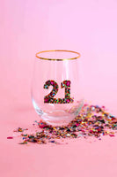 BEADED 21 STEMLESS WINE GLASS