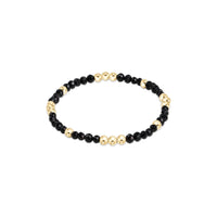 WORTHY PATTERN 3MM BEAD BRACELET - FACETED ONYX