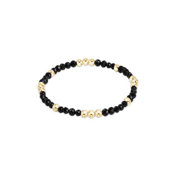 WORTHY PATTERN 3MM BEAD BRACELET - FACETED ONYX