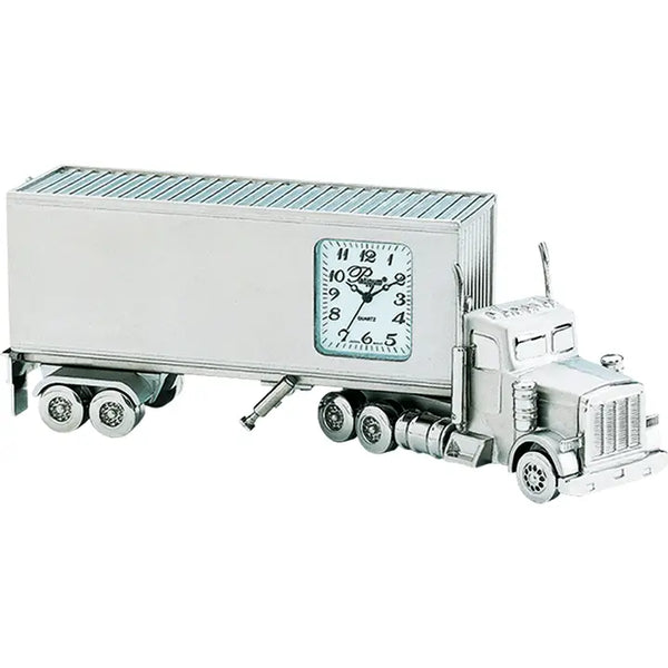 SEMI TRUCK DESK CLOCK - SILVER