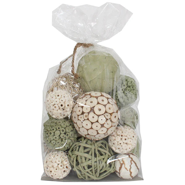 DRIED EXOTIC ORBS EVERGREEN 18PC