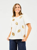 TINAS SEQUIN FOOTBALL TOP