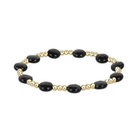 EXTENDS ADMIRE GOLD 3MM BEAD BRACELET - FACETED ONYX