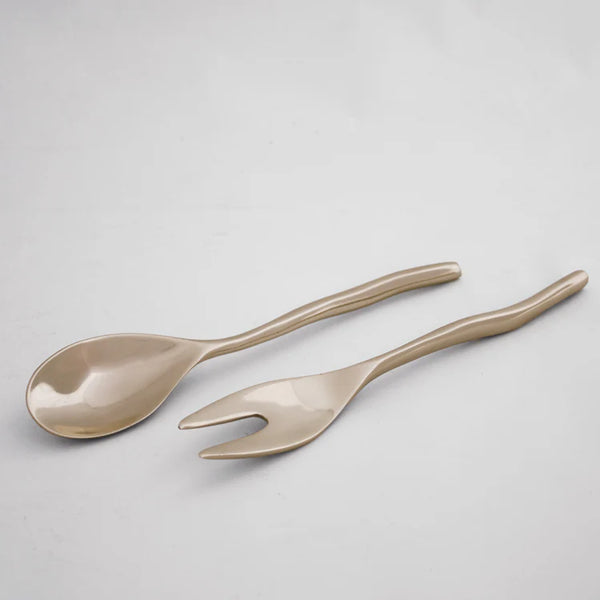 SIERRA MODERN MAIA LARGE SALAD SERVERS (GOLD)
