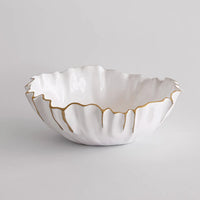 THANNI MYSTIC MEDIUM ROUND BOWL WHITE/GOLD