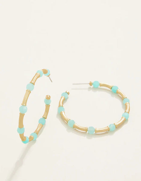 CALM WATERS HOOP EARRINGS - AMAZONITE