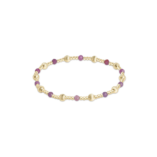 DIGNITY SINCERITY PATTERN 4MM BEAD BRACELET - RUBY