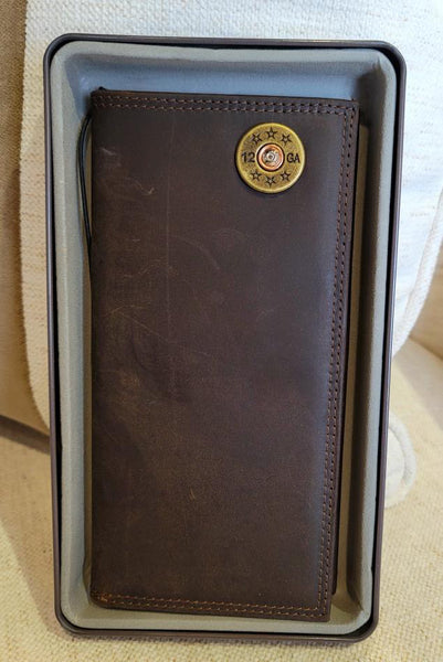 LIGHT BROWN LEATHER ROPER WALLET - SHOTGUN SHELL