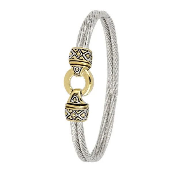 ANTIQUA GOLD CIRCLE DOUBLE WIRE BRACELET