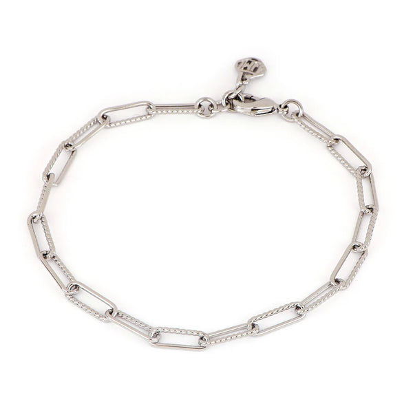 DIAMANTE LINK BRACELET RHODIUM