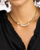 JULIAN LOVES DIAMONDS NECKLACE 18in - GOLD/WHITE