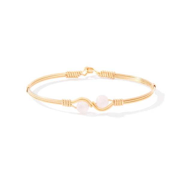 BE MINE BRACELET GOLD BRACELET  W/ ROSE QUARTZ