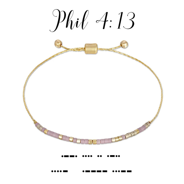 PHILLIPIANS 4:13 MORSE CODE BRACELET