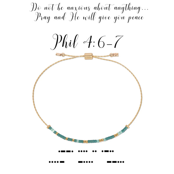 PHILLIPIANS 4:6-7 MORSE CODE BRACELET