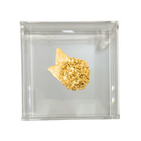 HYDRANGEA COCKTAIL NAPKIN BOX - CLEAR