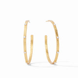 CRESCENT STONE HOOP - PEARL