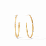 CRESCENT STONE HOOP - PEARL