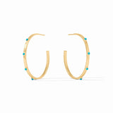 CRESCENT STONE HOOP - TURQUOISE BLUE