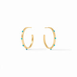 CRESCENT STONE HOOP - TURQUOISE BLUE