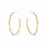 CRESCENT STONE HOOP - TURQUOISE BLUE