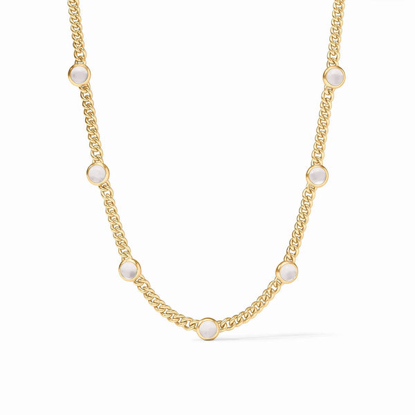 DOLCE DELICATE STATION NECKLACE - IRIDESCENT CLEAR CRYSTAL