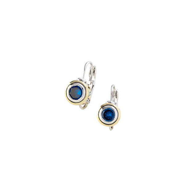 BEIJOS SAPPHIRE BEZEL SET EARRINGS