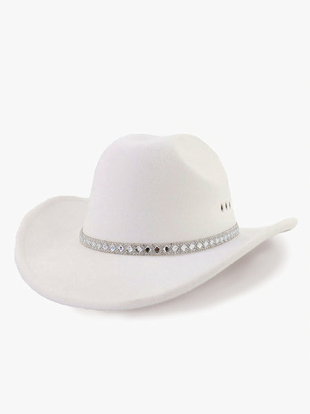 BAYE RHINESTONE COWBOY HAT - WHITE