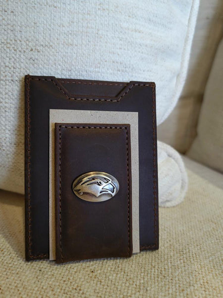 LEATHER FRONT POCKET WALLET - SOUTHERN MISS