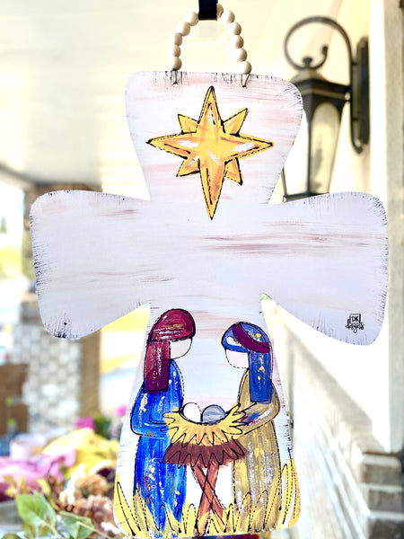 NATIVITY CROSS DOOR HANGER