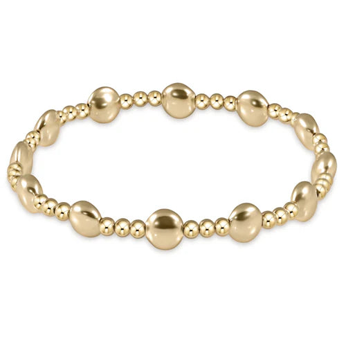 EXTENDS - HONESTY GOLD SINCERITY PATTERN 6MM BEAD BRACELET