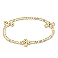 EXTENDS SIGNATURE CROSS GOLD PATTERN 2.5MM BEAD BRACELET - CLASSIC BEADED SIGNATURE CROSS GOLD - 4MM BEAD GOLD