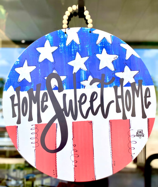 HOME SWEET HOME AMERICAN DOOR HANGER