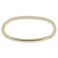 EXTENDS - CLASSIC GOLD 3MM BEAD BRACELET BLISS BAR SMOOTH