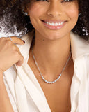 ISLA SAMANTHA TENNIS NECKLACE -SILVER/WHITE