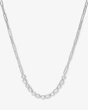 ISLA SAMANTHA TENNIS NECKLACE -SILVER/WHITE