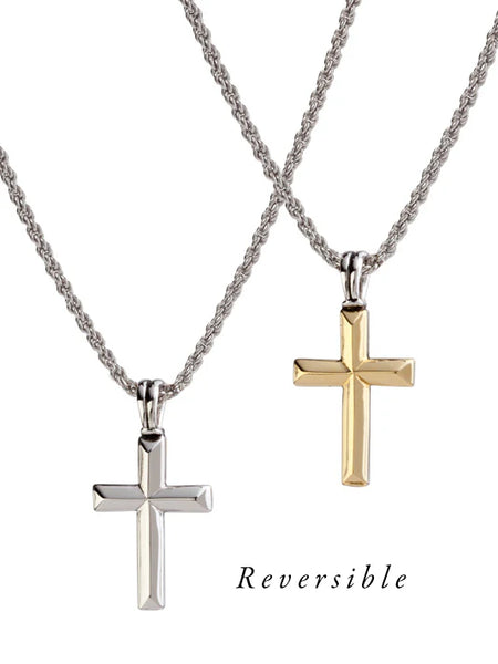 CELEBRATION REVERSIBLE CROSS NECKLACE 18" ROPE CHAIN