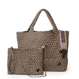 LONDON HANDWOVEN LARGE TOTE - BUFF